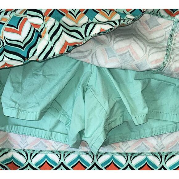 Crown & Ivy Geometric Print Multicolor Cyan Golf Skort Size 14 - Picture 4 of 7